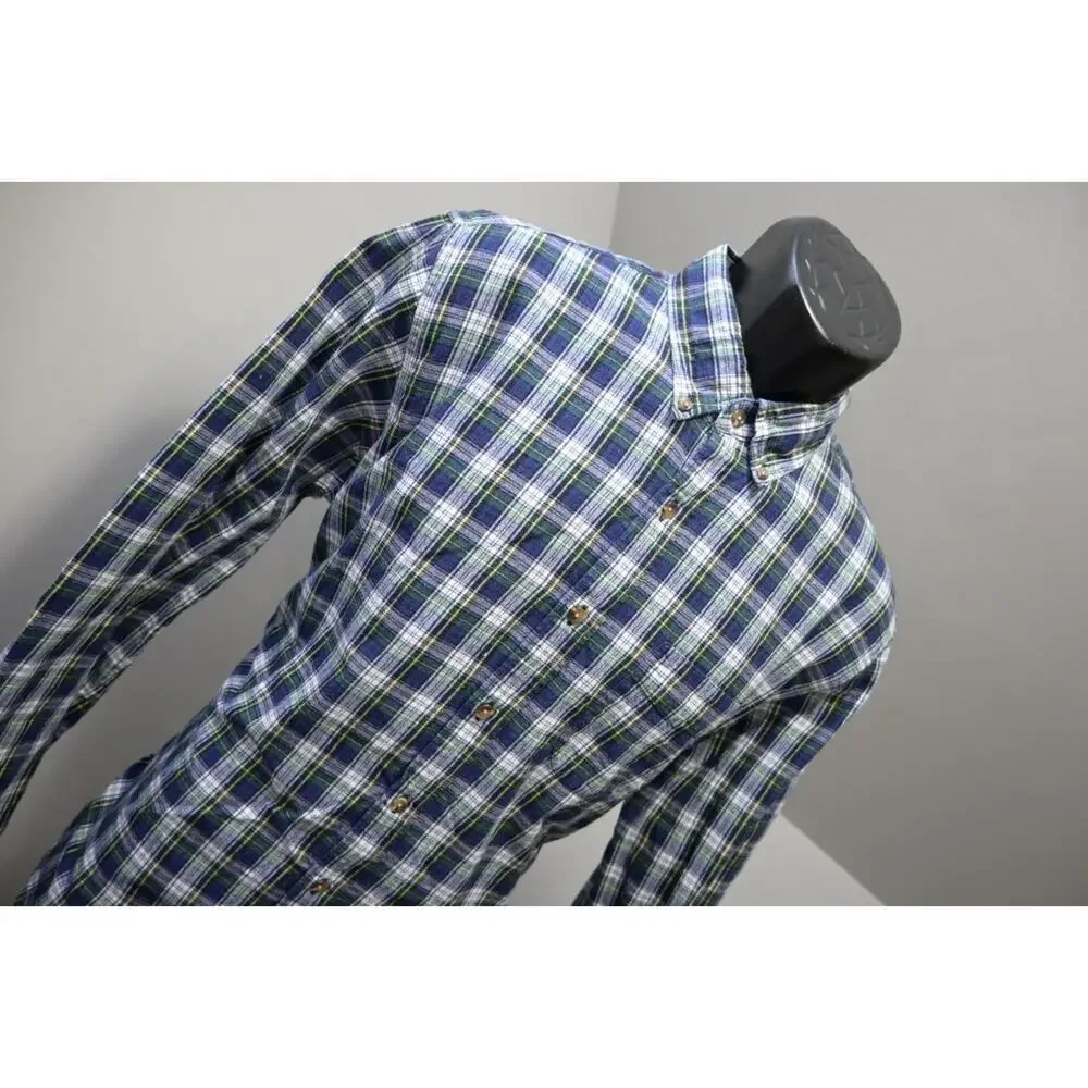 J Crew‎ Button Up Dress Shirt Rugged Plaid Casual Long Sleeve Mens Size Large